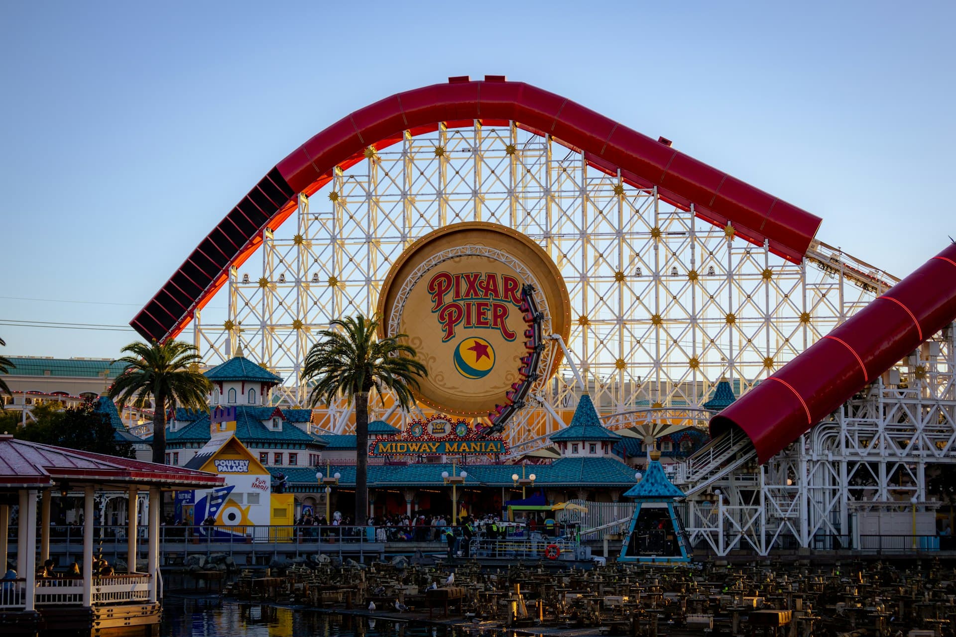 Pixar Pier and Incredicoaster at Disney California Adventure in Anaheim