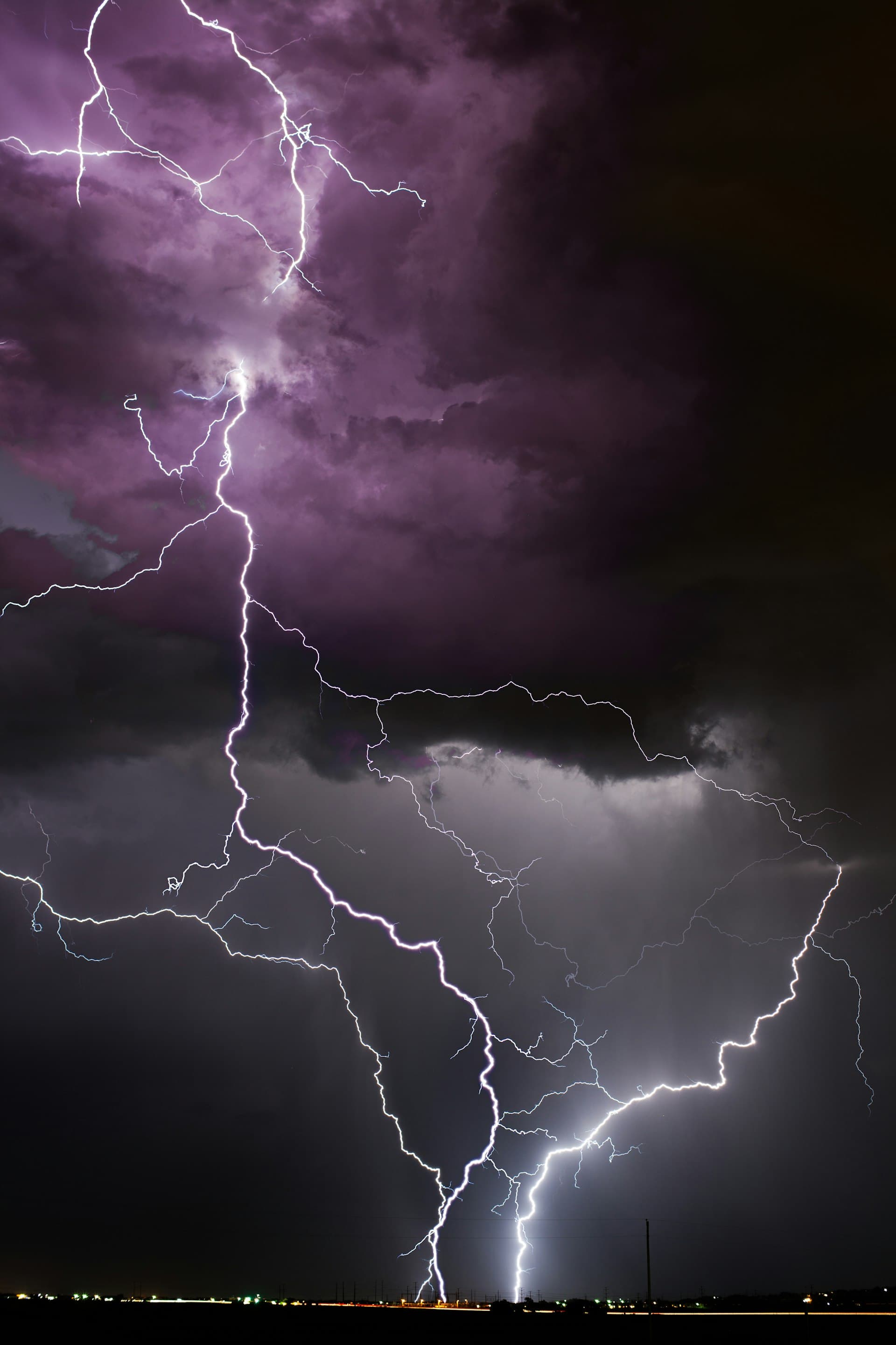 Dramatic lightning storm over Colorado Springs illustrating Front Range severe weather