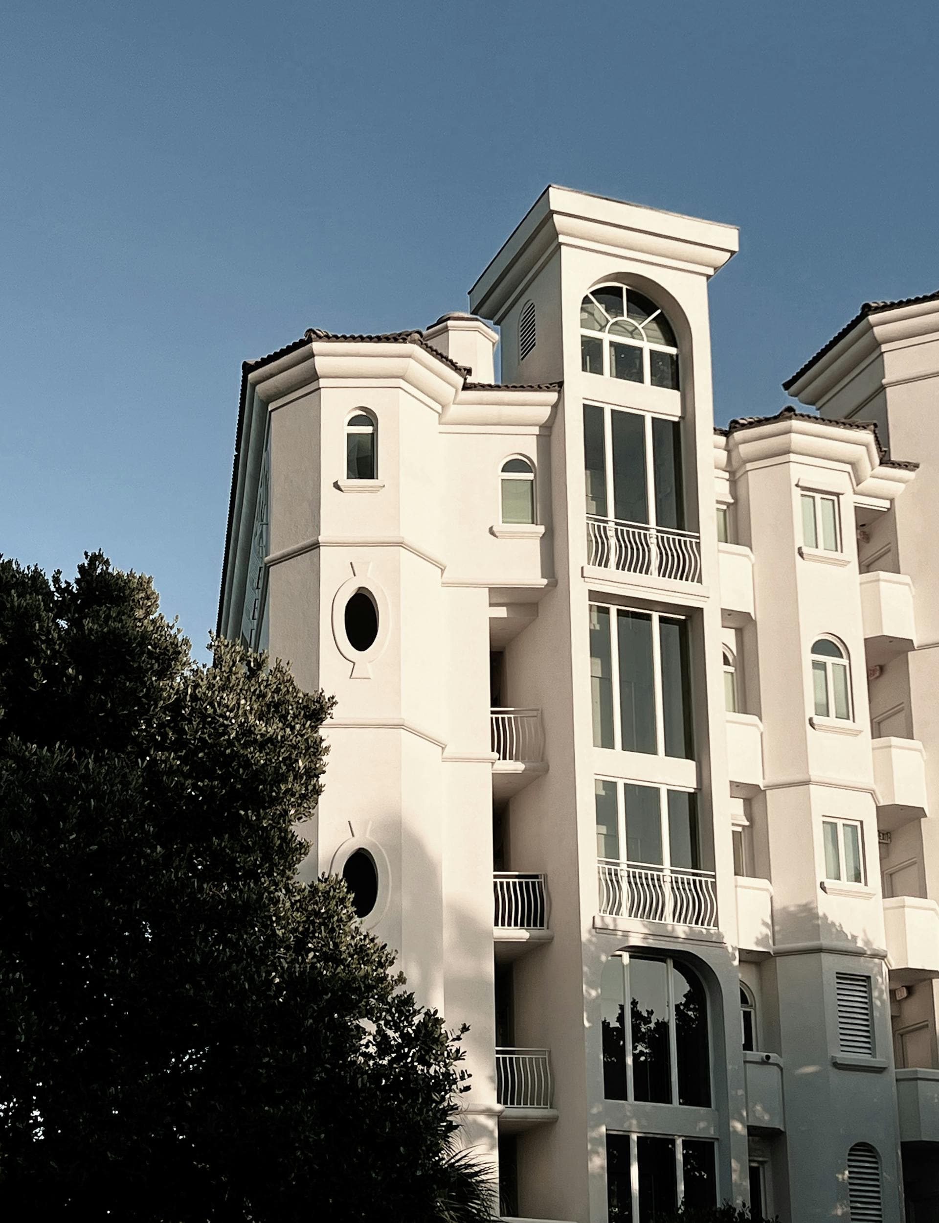 Mediterranean-style apartment building in Fort Lauderdale Florida with elegant architecture