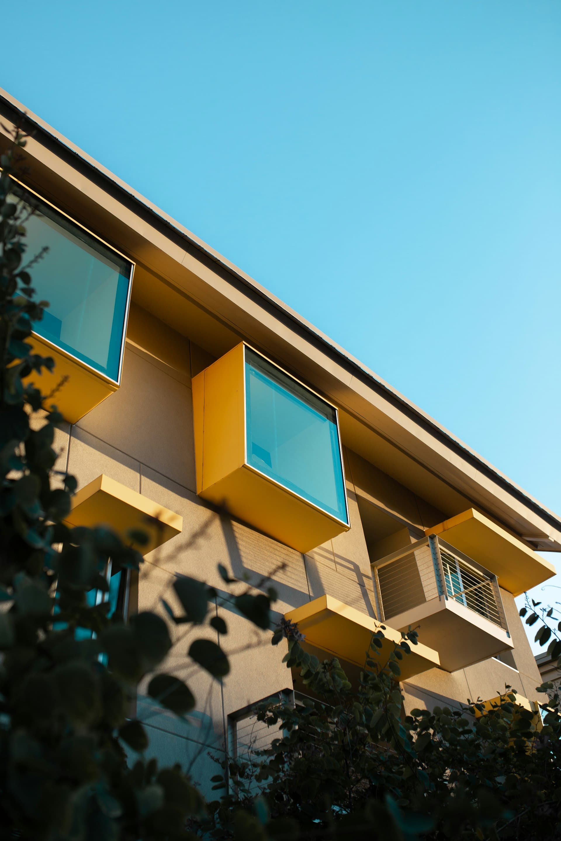 Modern yellow building architecture in Scottsdale Arizona