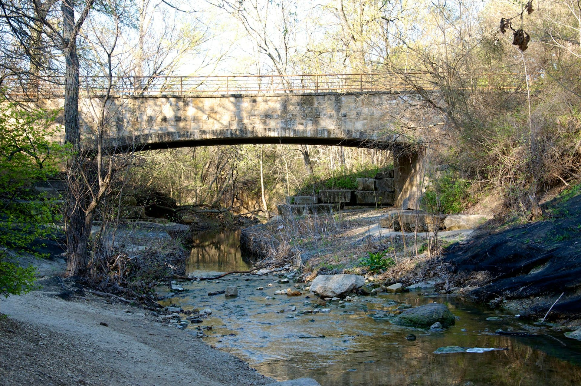 Arbor Hills Nature Preserve bridge and creek in Plano Texas