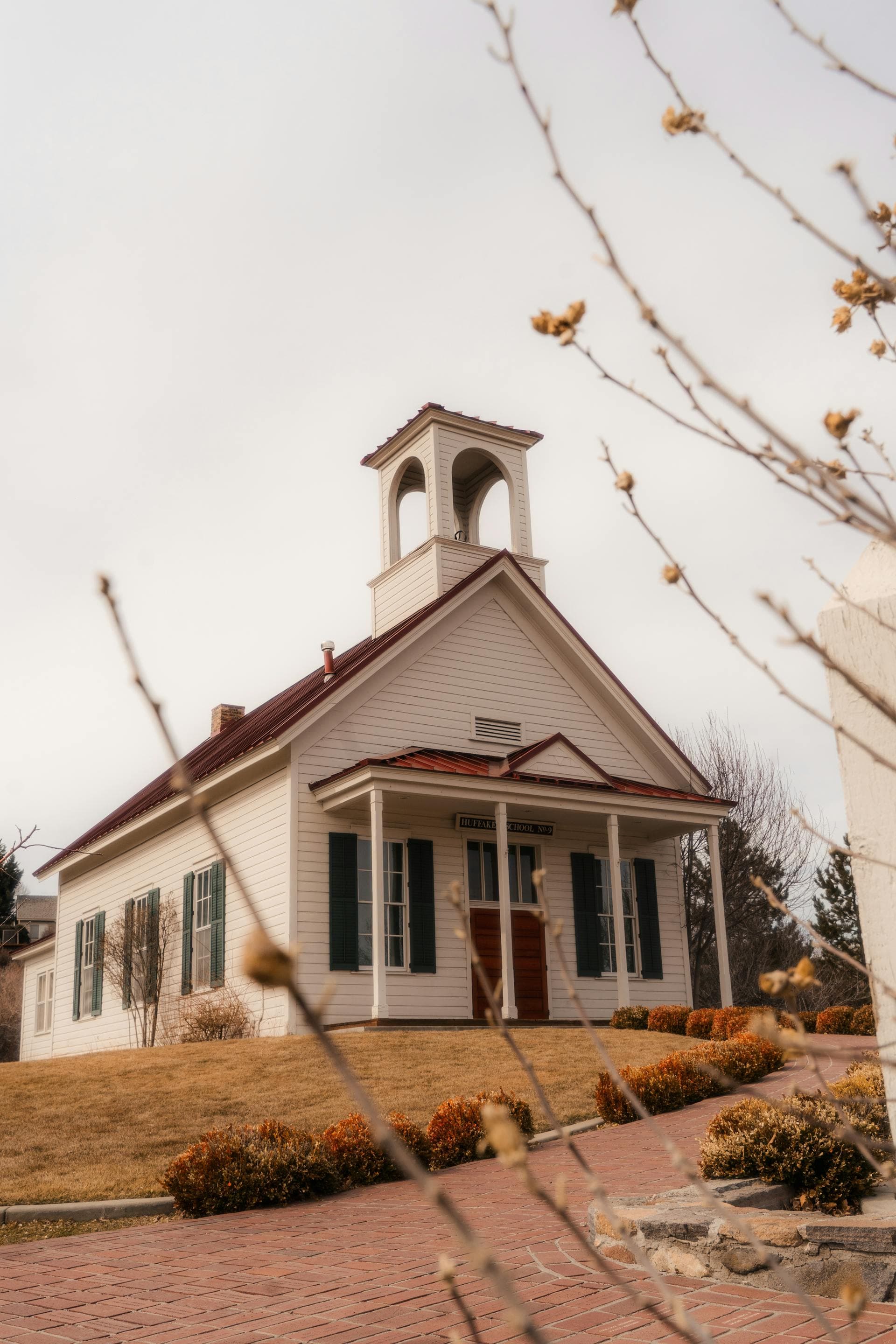Historic Huffaker Elementary School building in Reno Nevada showcasing classic American architecture