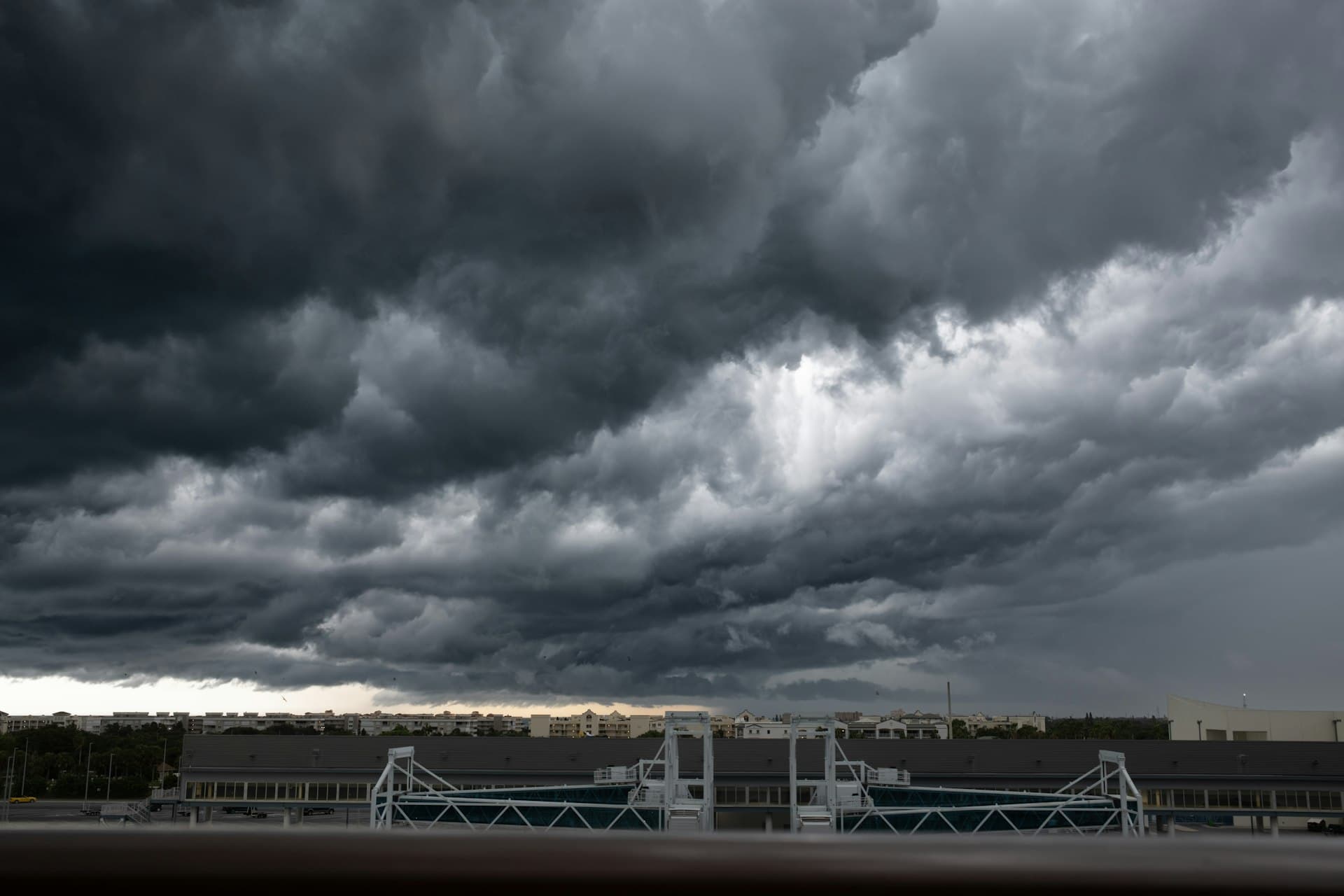 Florida storm clouds approaching coastal area